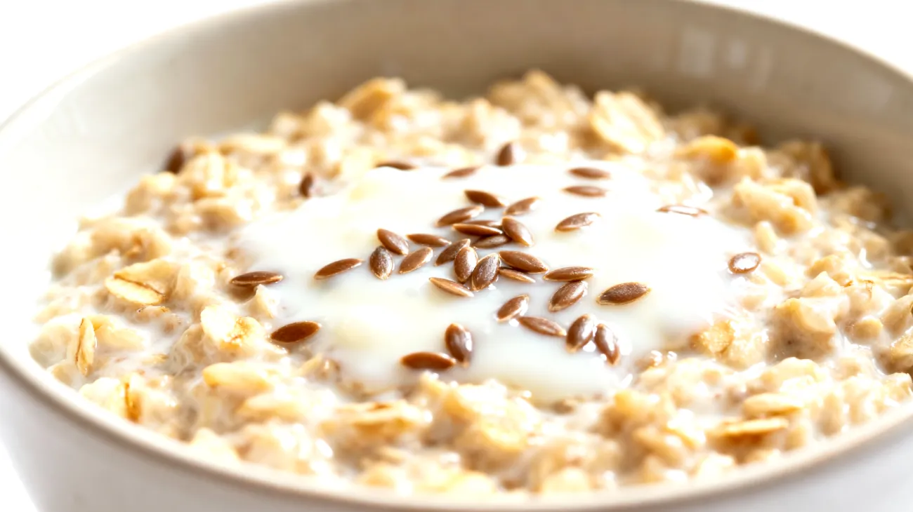 Fermentierte Haferflocken mit Kefir und Leinsamen (Overnight Oats mit probiotischen Kulturen)"