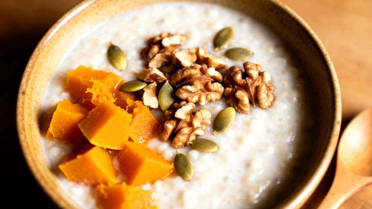 Ginkgo-Walnuss-Porridge mit fermentiertem Kürbis"