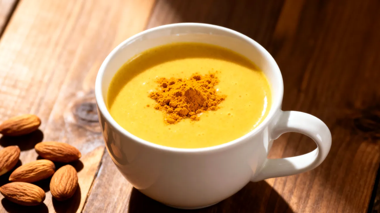 Goldene Milch mit Ashwagandha und Mandelmus"