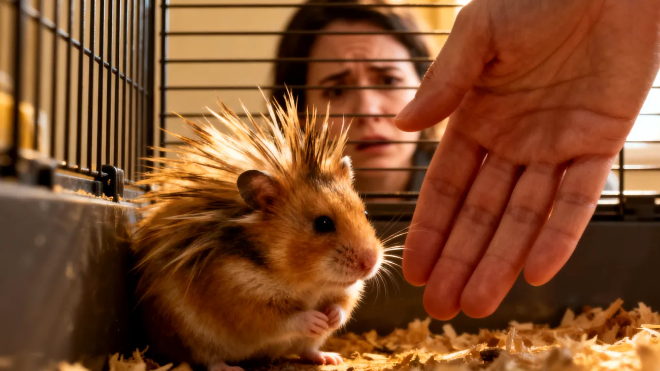 Hamster zeigt aggressives oder ängstliches Verhalten in der Wohnung und benötigt spezielle Trainingsmethoden und Verhaltensübungen, um sich an das Wohnungsumfeld anzupassen und Stress abzubauen"
