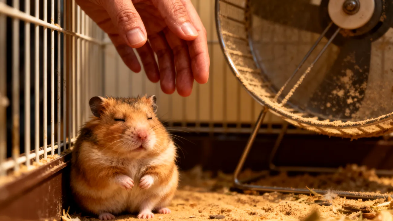 Ein erwachsener Hamster zeigt Anzeichen von Übergewicht und Bewegungsmangel, was zu gesundheitlichen Problemen wie Diabetes und Gelenkproblemen führen kann"
