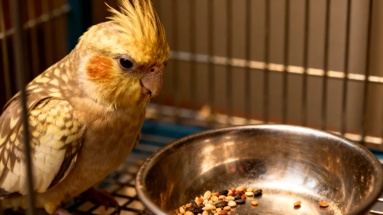Nymphensittiche benötigen in der Wohnungshaltung eine ausgewogene und abwechslungsreiche Ernährung, da sie oft unter Mangelerscheinungen leiden, wenn sie nur mit Körnerfutter gefüttert werden"