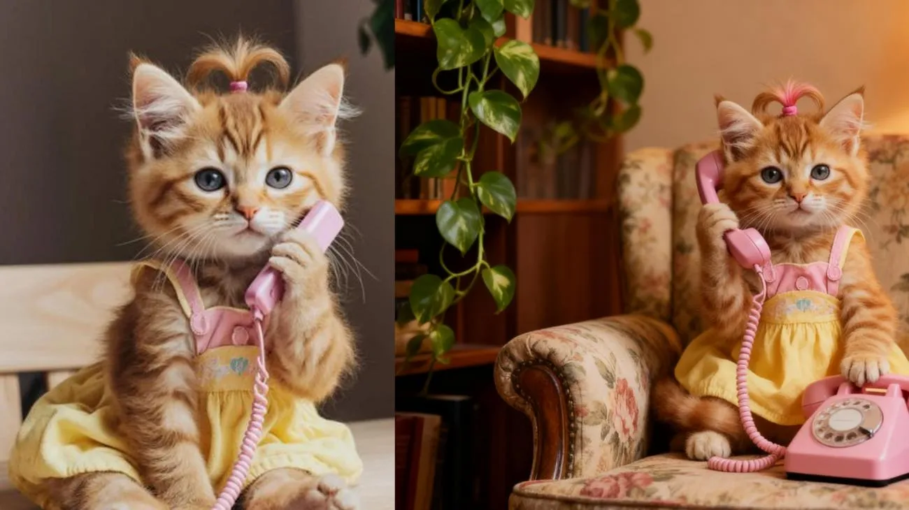 🌸📞 'Manchmal ist alles, was du brauchst, ein kleines 'Ich vermisse dich' von jemandem, den du liebst... auch wenn es nur von der anderen Seite des Zimmers ist.' 🐾💛 Diese winzigen Fellknäuel beweisen, dass Liebe keine Distanz kennt – selbst in der Katzenwelt. 🐱💕"